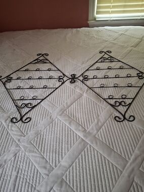 Set Of Black Metal Diamond Shaped Wall Display / Display, Postcards, Photos Ect